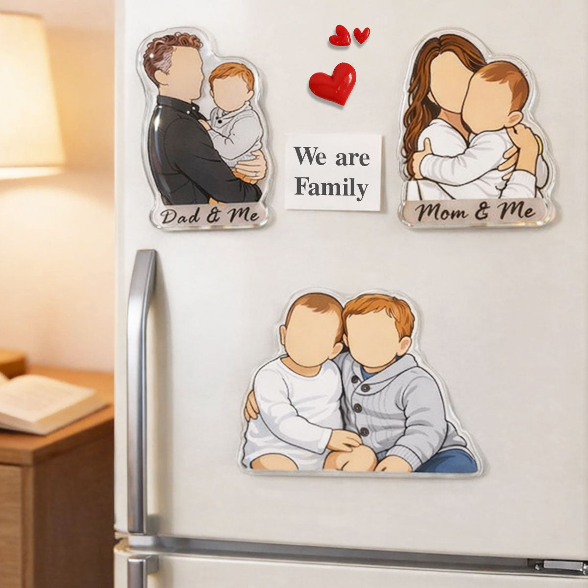 Faceless Portrait - Fridge Magnet Gift For Husband, New Dad Gift