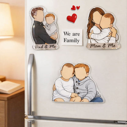 Faceless Portrait - Fridge Magnet Gift For Husband, New Dad Gift