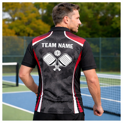 Personalized Pickleball Polo Shirt Custom Name Team Jersey Breathable Sports Shirt