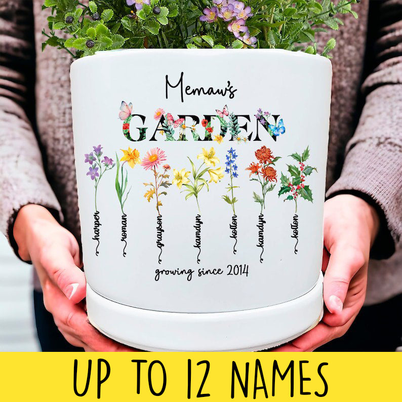 Personalized Birth Month Ceramic Flower Pot, Unique Mother's Day Gift for Her, Gift for Grandma, Mom, Wife, Indoor/Outdoor Potter Plant Pot 7_60f3c386-77b5-4651-b1e4-798ab5af11f4.jpg