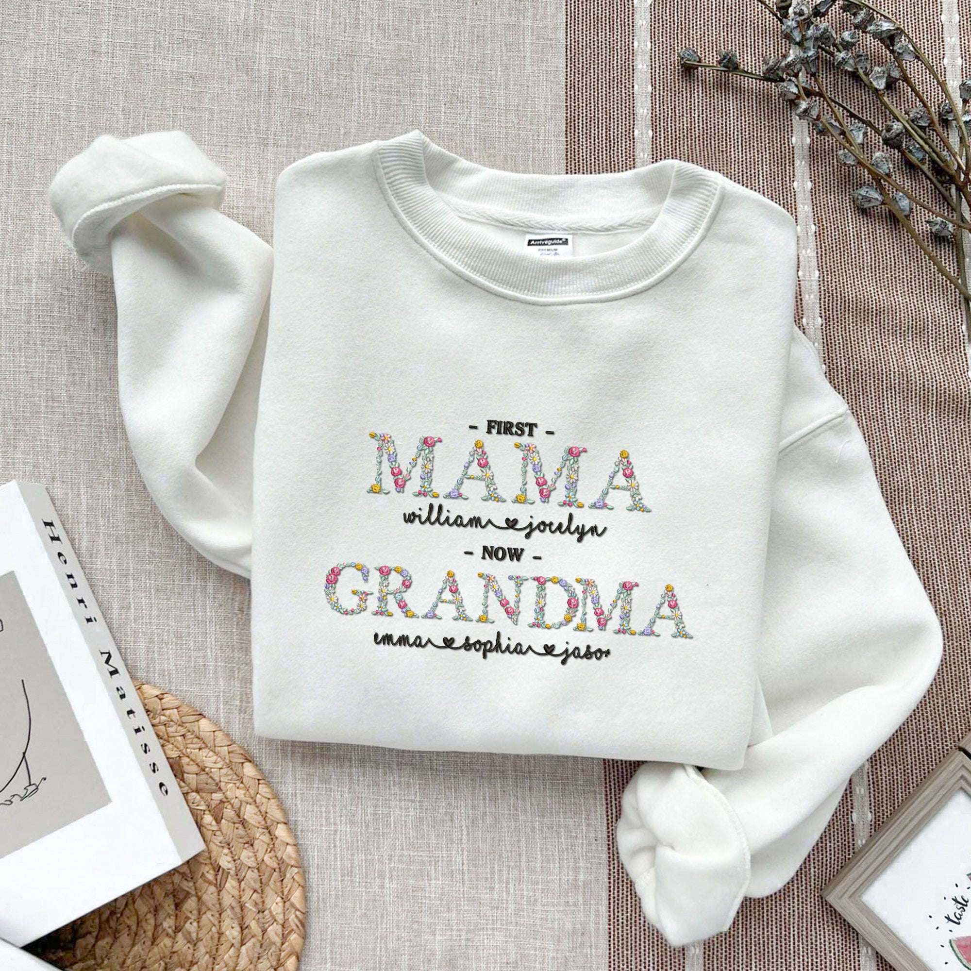 First Time Now Grandma - Personalized Embroidered Shirt - Gift For Grandma 7_612ccdf2-ec41-4212-80a4-c4abdceeb272.jpg