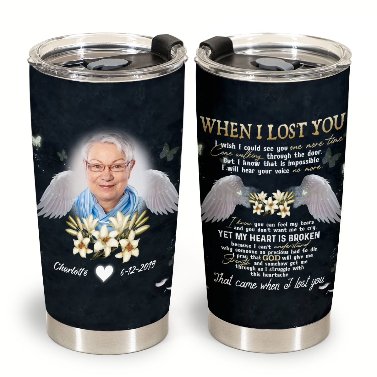 Angel Wings Flower Mother When I Lost You - Personalized Photo Blanket - Memorial Gift For Mom 7_c3e086b1-8b1d-4e96-9a22-4f1a23d482c9.png
