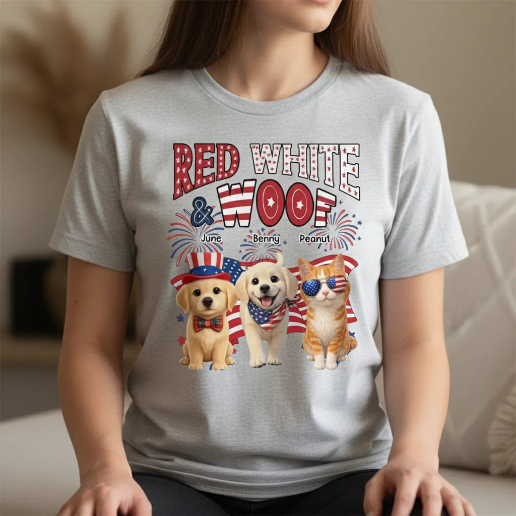 Red White Woof - Personalized Shirt