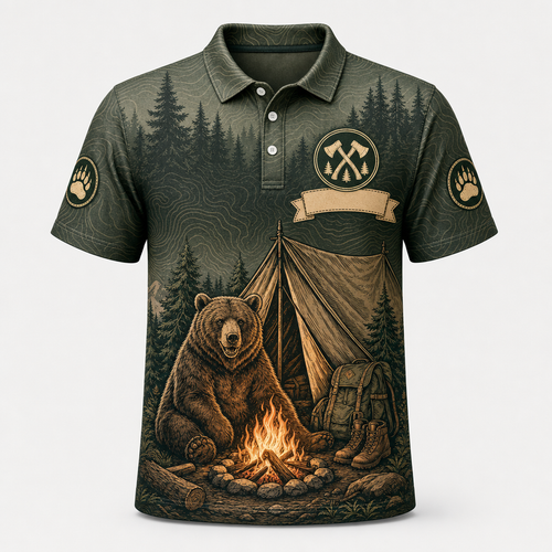 Personalized Camping Bear AOP Polo - Personalized Polo shirt - All over printed 7a3fed49-5700-4689-b159-d97da6be2e31.png