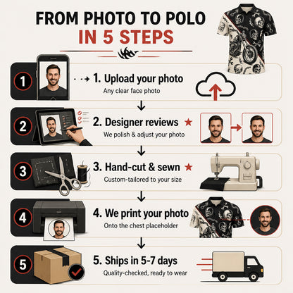 Biker Skull & Chopper AOP Polo – Black/Cream with Red Pinstripes - Polo shirt - All over printed 7a53f917-47ce-4354-82a6-8f31207e8e34.jpg