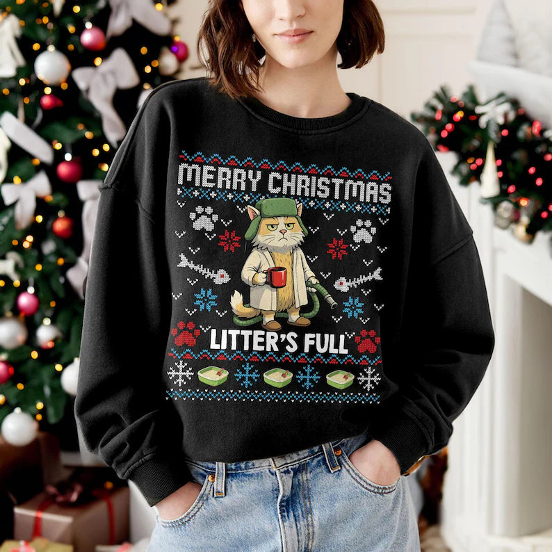 Litter's Full Christmas Vacation Cat Sweatshirt, Litters Full Cat Xmas Shirt, Unisex Funny Christmas Gifts 7ac43378-a13e-46bf-abff-4c07a77d507b-il_794xN.7457720861_8klp.webp