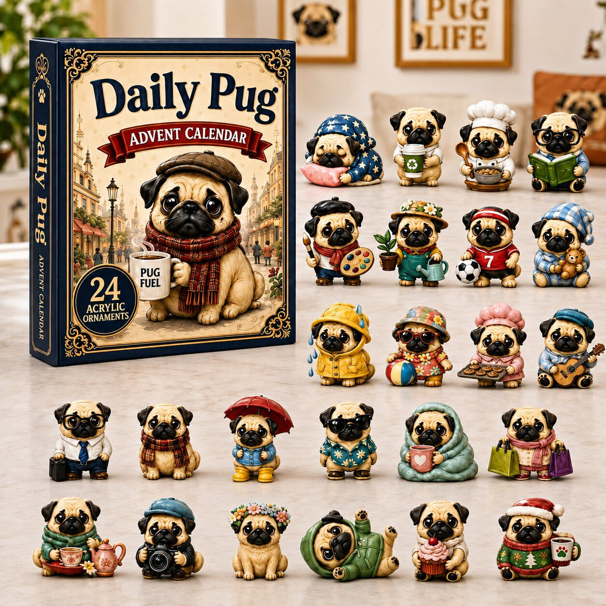 Daily Pug Advent Calendar 2026 - 24-Day Festive Countdown, Acrylic Charms Blind Box - Gift For Dog Lovers 7af4b8fa-9102-489a-b8f5-13c2ea1cf52b-pug.jpg