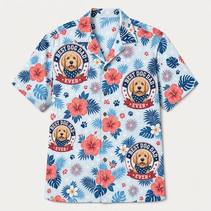 Patriotic Best Dog Dad Aloha Shirt - Hero