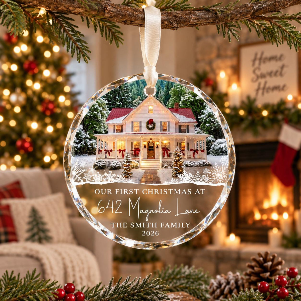 Personalized New Home Ornament, First Christmas in New Home Ornament, Realtor Client Gift, New Home Keepsake, Housewarming Gift 7b39025a-98a6-4596-b91c-94384b72503a-4.jpg