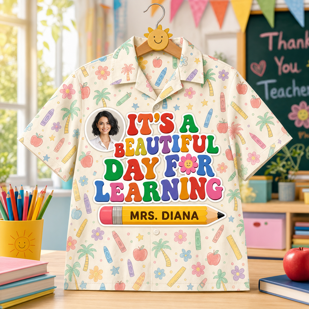 Beautiful Day for Learning – Teacher Photo & Name Kids Hawaiian Shirt - Personalized Hawaiian Kids Shirt - AOP 7b7fefe3-45d6-4516-a7ab-993399f7bed5.png