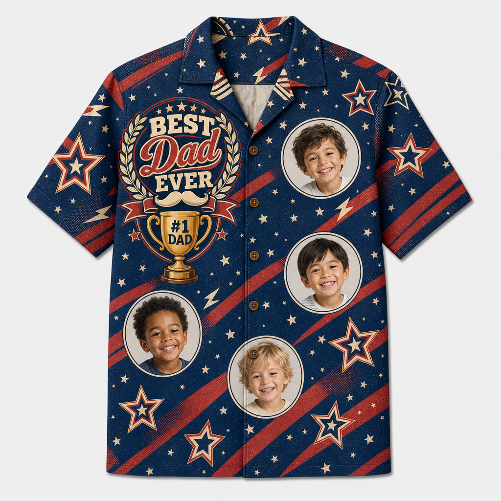 Best Dad Ever Photo Hawaiian Shirt - Hero