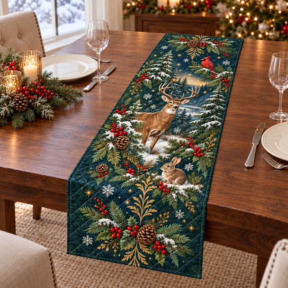 Quilted Woodland Christmas Table Runner, Deer, Cardinal & Rabbit Holiday Design, Rustic Winter Dining Table Decor 7c62d5f9-d979-49e9-8e20-287b4f3f7b34-Kh-n-tr-i-b-n-Gi-ng-sinh-r-ng-tuy-t-2.png