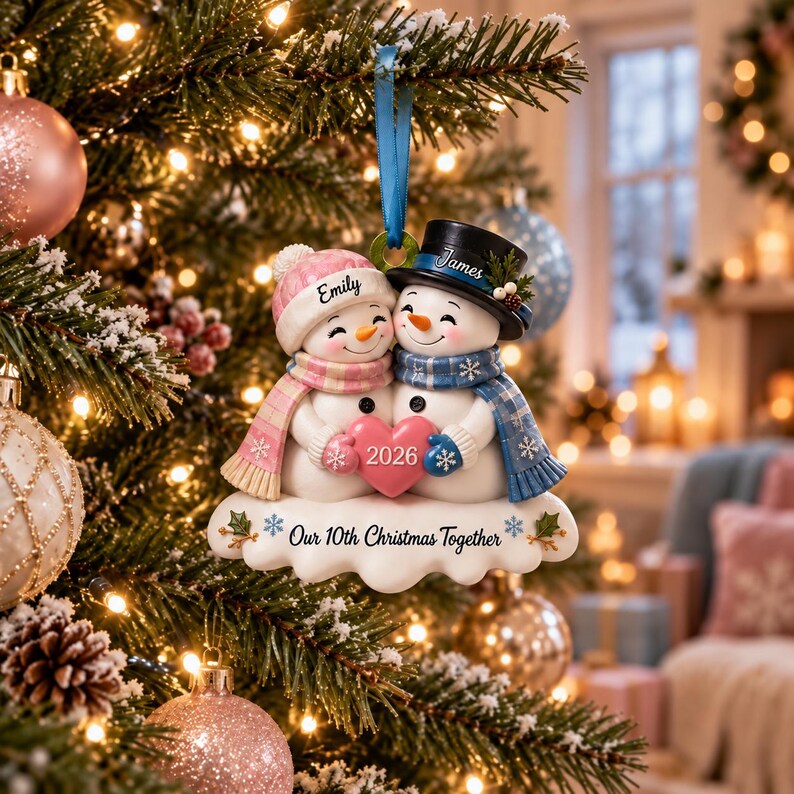 Christmas Snowman Ornament, Personalized 10th Christmas Together, Flat Acrylic Tree Ornament, Anniversary Gift For Couple, Hims, Hers 7c71974b-2cfb-46ce-bb0e-b63f66a85ddc-mui4.jpg