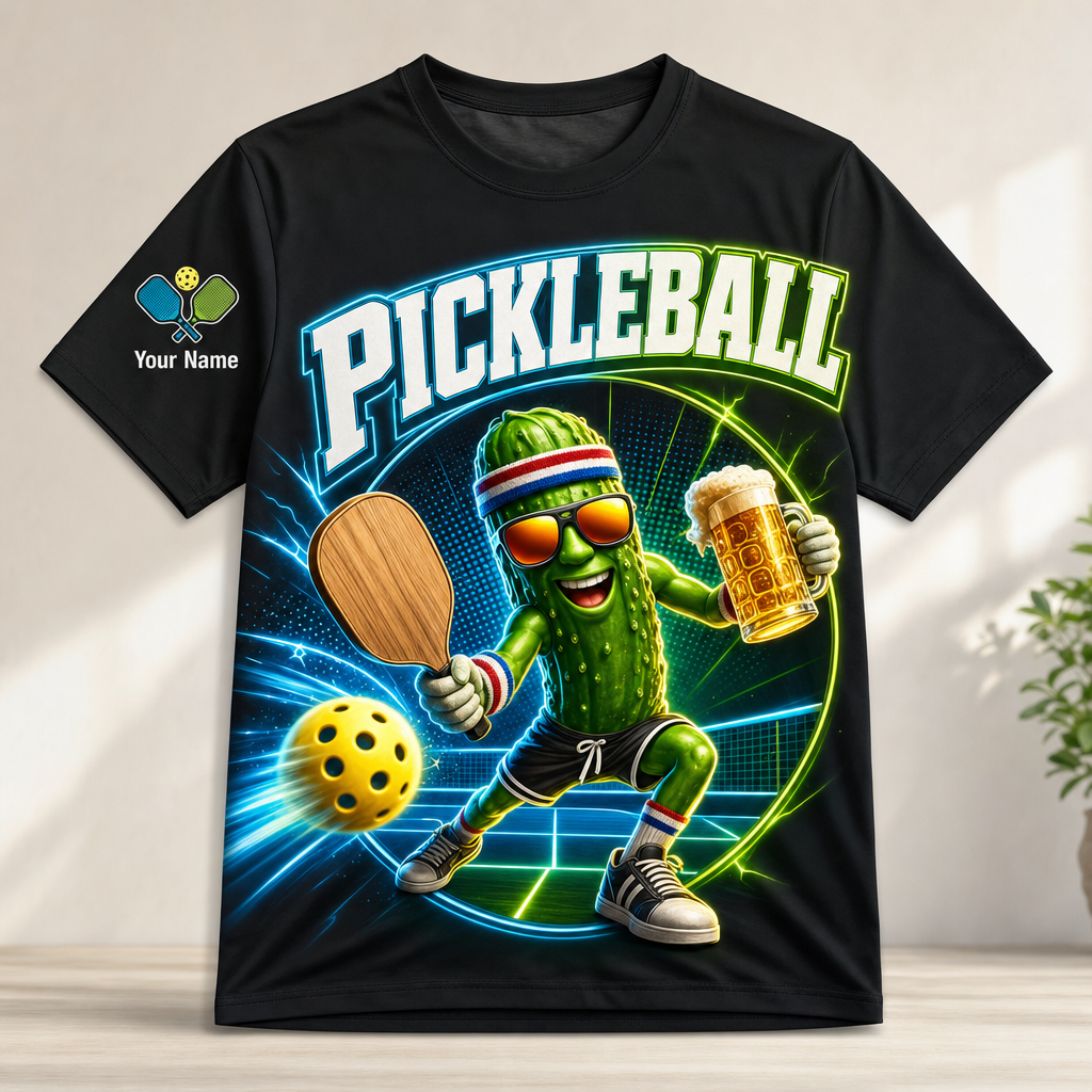 Custom Name Neon Pickleball Pickle AOP T-Shirt - Personalized T-Shirt - All over printed 7cd51f92-27e5-4453-b406-96489249389d.png