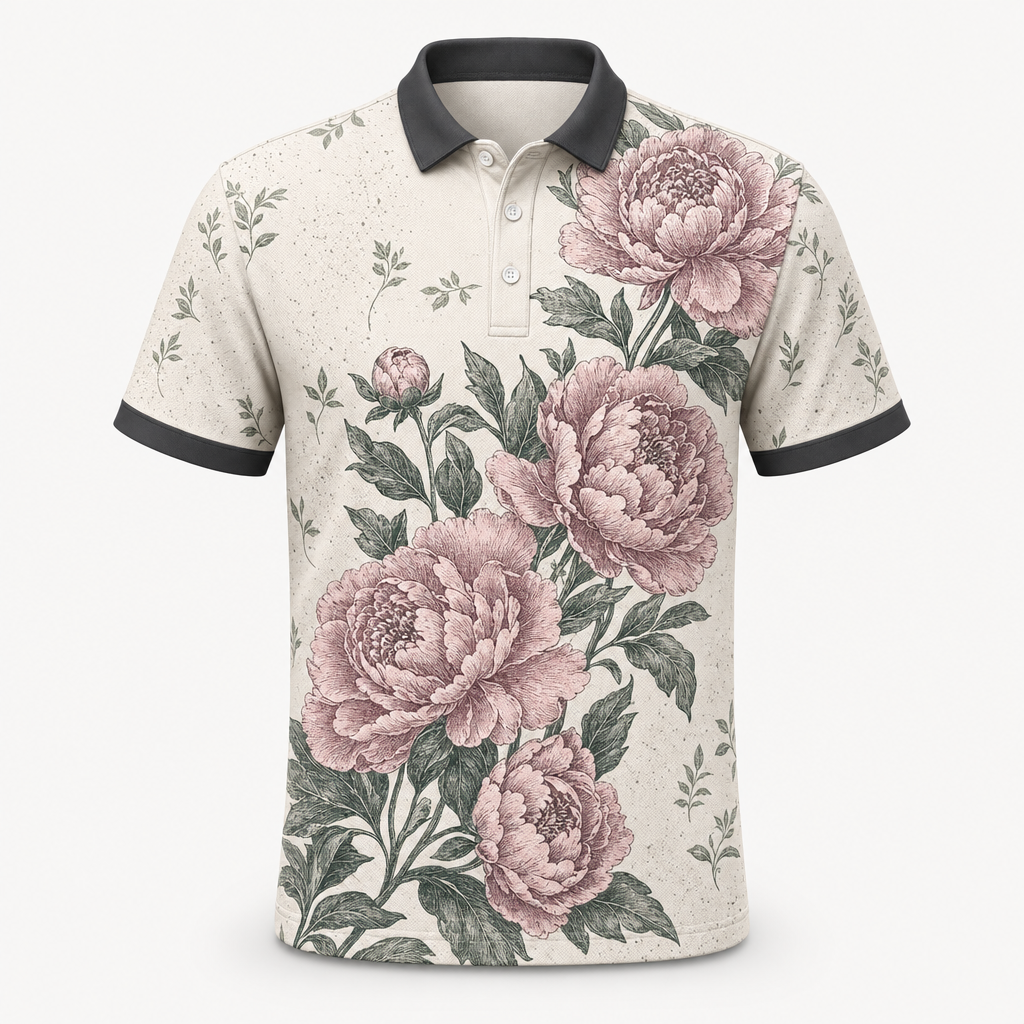 Vintage Peony Botanical AOP Polo - Polo shirt - All over printed 7cdff937-b03b-4012-a24f-9914c2780922.png