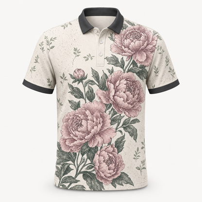 Vintage Peony Botanical AOP Polo - Polo shirt - All over printed 7cdff937-b03b-4012-a24f-9914c2780922.png