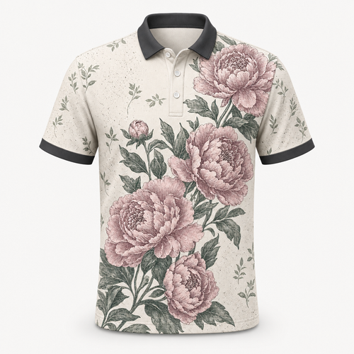Vintage Peony Botanical AOP Polo - Polo shirt - All over printed 7cdff937-b03b-4012-a24f-9914c2780922.png