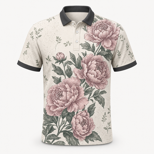 Vintage Peony Botanical AOP Polo - Polo shirt - All over printed 7cdff937-b03b-4012-a24f-9914c2780922.png