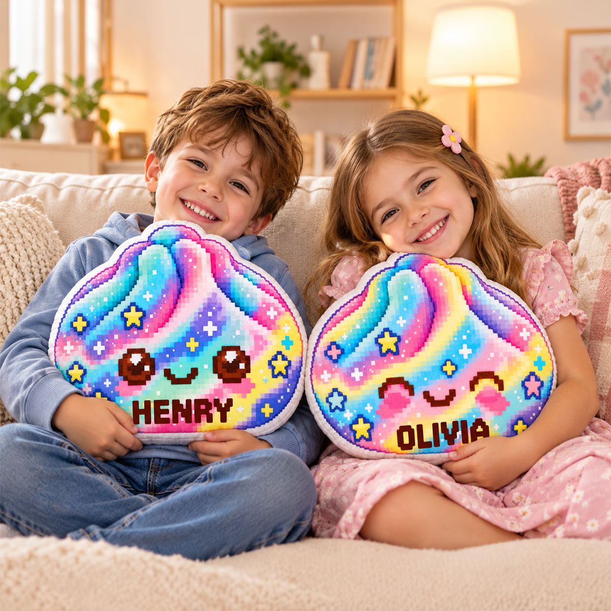 Rainbow Pixel Art Dumpling Custom Shaped Pillow with Name - Personalized Gift for Kids 7d44e943-715b-4f80-b55c-c6ec7c836e28-1-4-.jpg