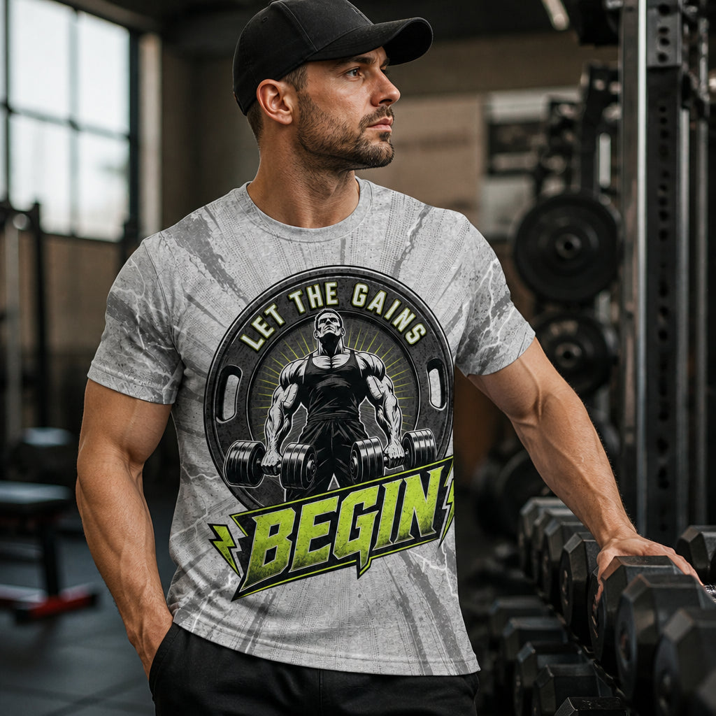 Let The Gains Begin — Power Plate Tee - T-Shirt - All over printed 7d456dd1-2520-44f4-93c3-a3d8367f4acd.jpg