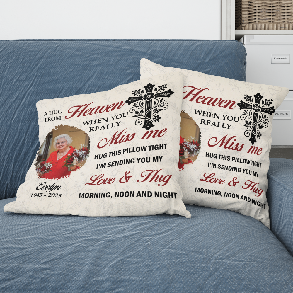 Personalized Memorial Sympathy Pillow - Loss of Loved One in Heaven - Custom Picture Remembrance Gifts 7dbe325b-0c28-4f47-a38d-3f9e011b9ff7-2.png
