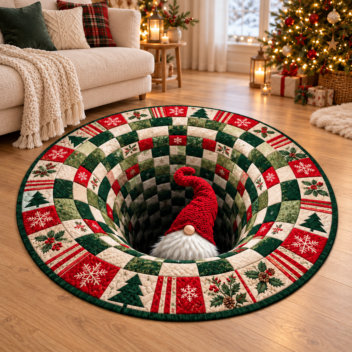 Christmas Gnome 3D Illusion Round Rug, Festive Patchwork Optical Illusion Carpet, Red Green Holiday Area Rug, Winter Home Decor 7dd691f7-20b5-45d9-8023-38bacb6ac5f3-Th-m-Noel-o-gi-c-v-i-ch-l-n.png