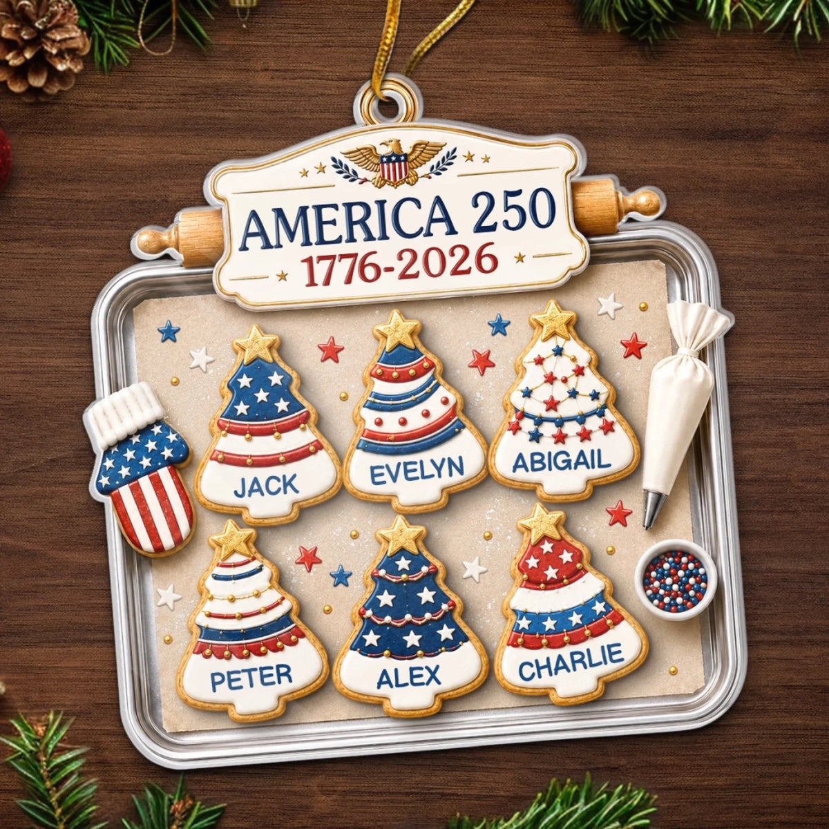 Custom Acrylic Ornament - Personalized America 250th Anniversary Christmas Gifts For Mom, Dad, Brother, Sister - Home Of The Sweet Free 7e705d3a-d950-407a-a3ff-0ab7c904a789-banner-6.jpeg