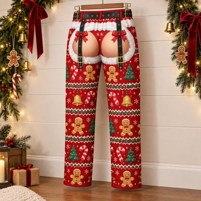 Men's Ugly Christmas Pajama Pants: Fake Chaps Gingerbread Thong Gag Gift 7eb0b949-20b1-411f-951a-bdd445456124-4.jpg