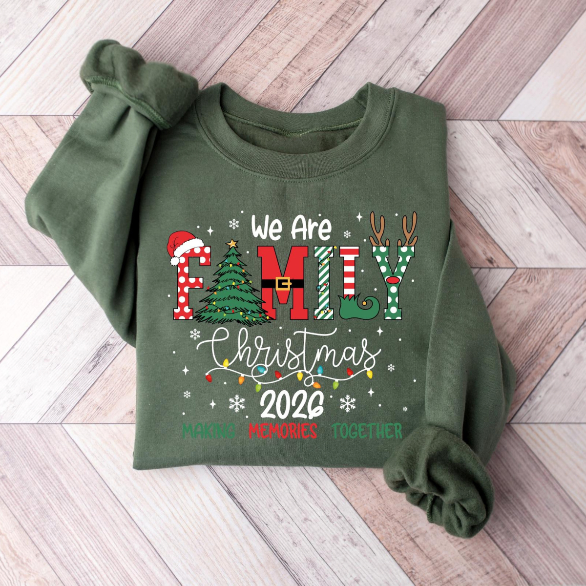 2026 Christmas Crew Sweatshirt, We Are Family Christmas, Family Christmas Tops, Festive Holiday Shirt, Christmas Party Tee 7f0aa520-d422-498c-8387-3397871a60fa-2.png