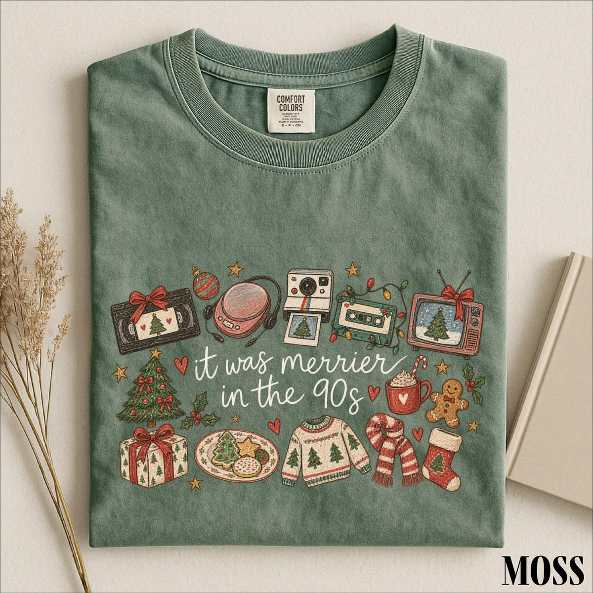 It Was Merrier In The 90s Shirt, Retro Christmas Nostalgia Graphic Tee, Comfort Colors T-Shirt Gift for 90s Kids and Holiday Lovers 7f663b66-1d0a-42a2-8de7-1849b0b418f4-3.jpg