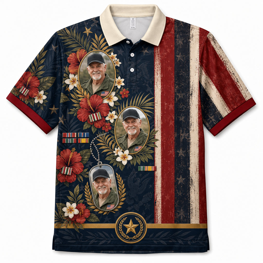 Custom Photo Veterans Hawaiian Shirt - Hero