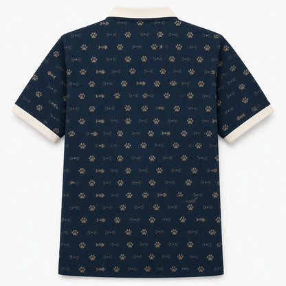 Custom Cat Photo Crest Polo — AOP - Back view