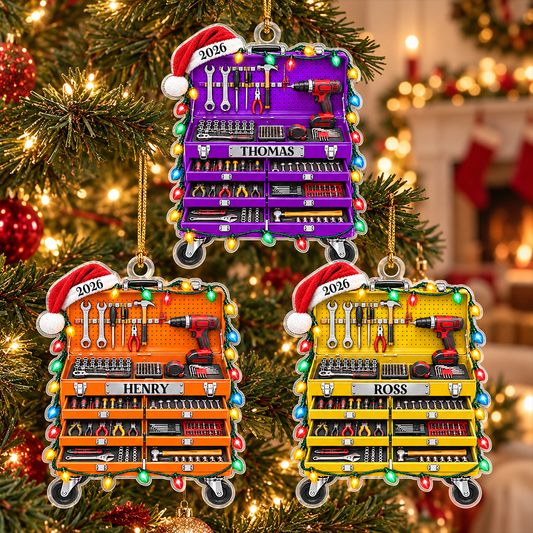 Christmas Gift For Mechanic Husband Dad - Personalized Tool Box Acrylic Ornament 7faeb95b-b65f-480d-9c5d-1708b065b318-4.png