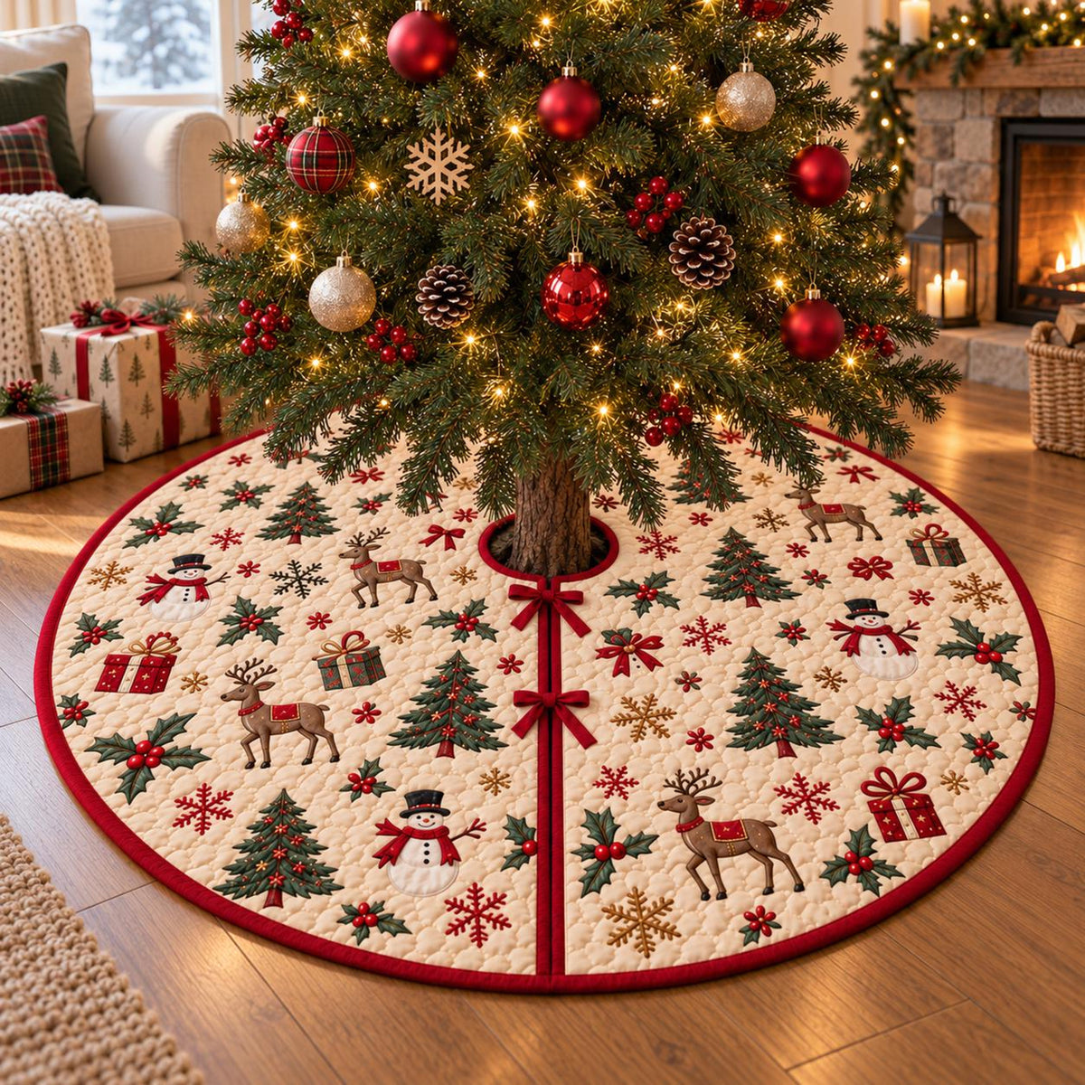 Vintage Nutcracker Quilted Christmas Tree Skirt, Festive Holiday Floor Mat 7fc865e7-28fa-4712-842b-f290f40ba4cd-1.jpg