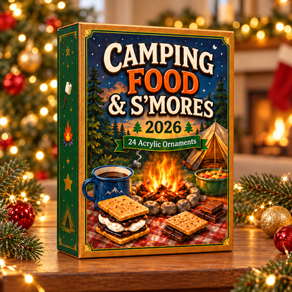 Camping Food & Smores Advent Calendar 2026 - 24-Day Festive Countdown, Acrylic Charms Blind Box - Gift For Campers, Family & Friends 7fd252b7-3dcb-4984-a3b6-63deaab9cf95-food-box.png