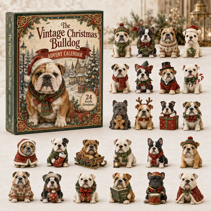 The Vintage Christmas Bulldog Advent Calendar 2026 - 24-Day Festive Countdown, Acrylic Charms Blind Box - Gift For Bulldog Lovers 7fef8986-09d8-4111-996c-544188a7d08b-christmas-bulldog.jpg