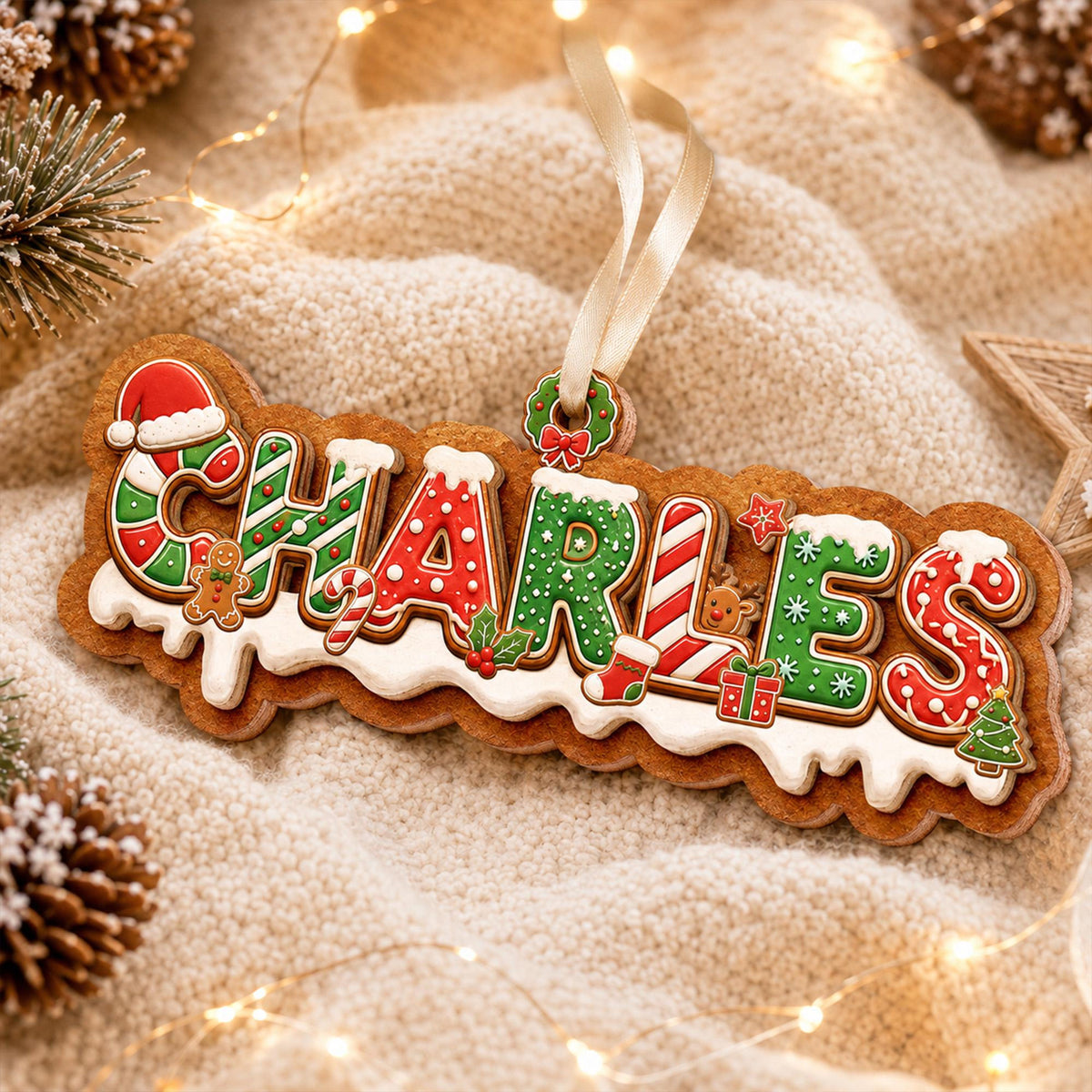 Personalized Gingerbread Christmas Letter 2-Layered Wooden Ornament: Custom Alphabet Kids Name Ornament, New Kids Gift, Christmas Tree Decor 80417fbe-28e4-4c88-acc1-1dffbe71723d-4.jpg