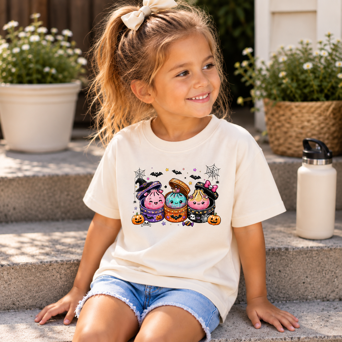 Cute Halloween Dumpling Shirt For Kids, Kawaii Spooky Dumpling Graphic Tee, Funny Halloween T Shirt For Girls and Boys, Adorable Toddler Halloween Gift 80a4448d-7be3-4ce0-bd92-2871756b6b98-123.png