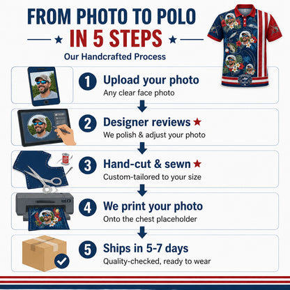 Custom Photo Fishing American Hawaiian Shirt - How it is made
