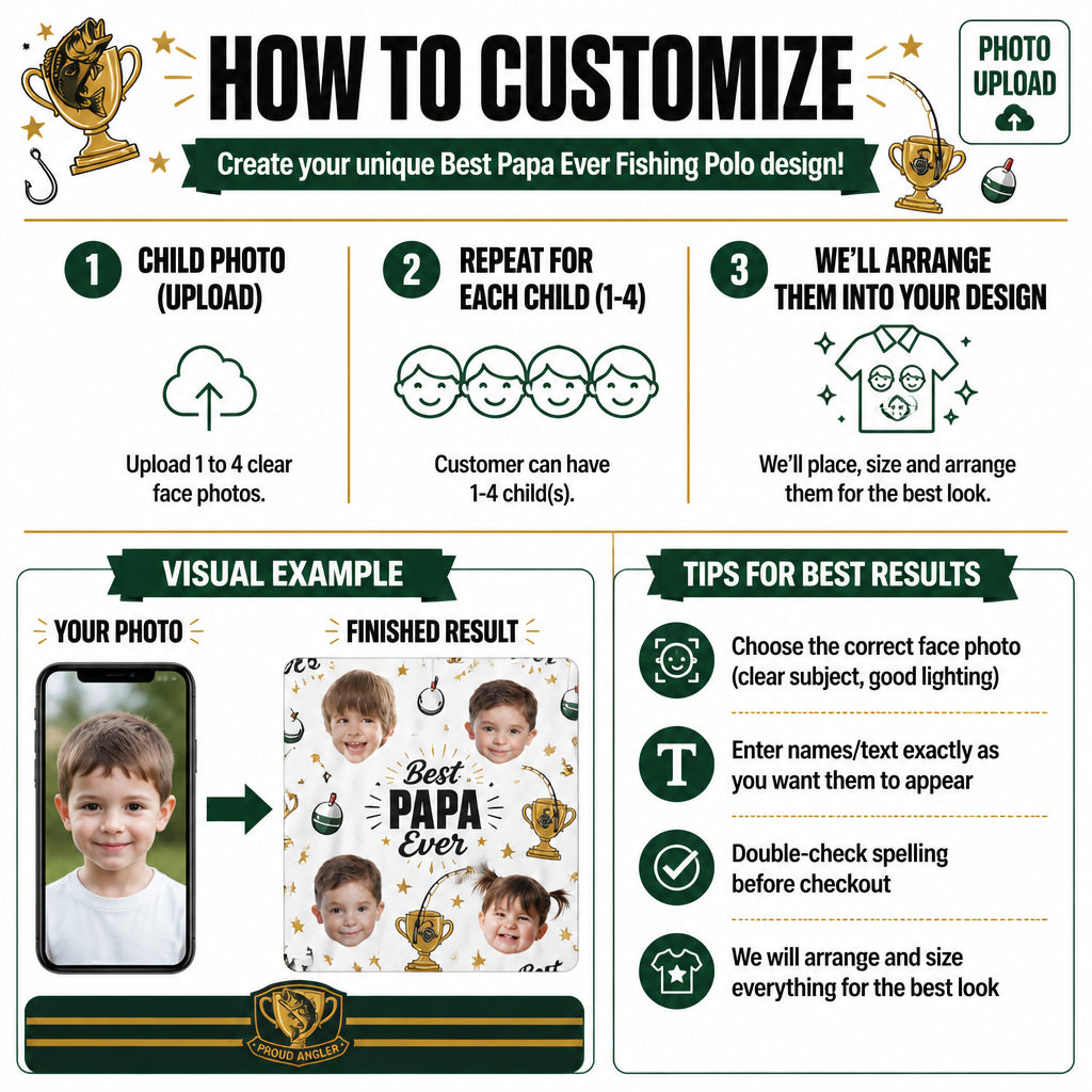 Best Papa Ever Fishing Polo - How to customize