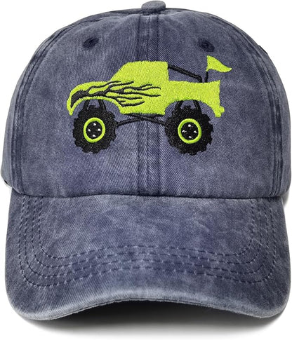 Embroidered Monster Truck Baseball Hats for Girls Boys