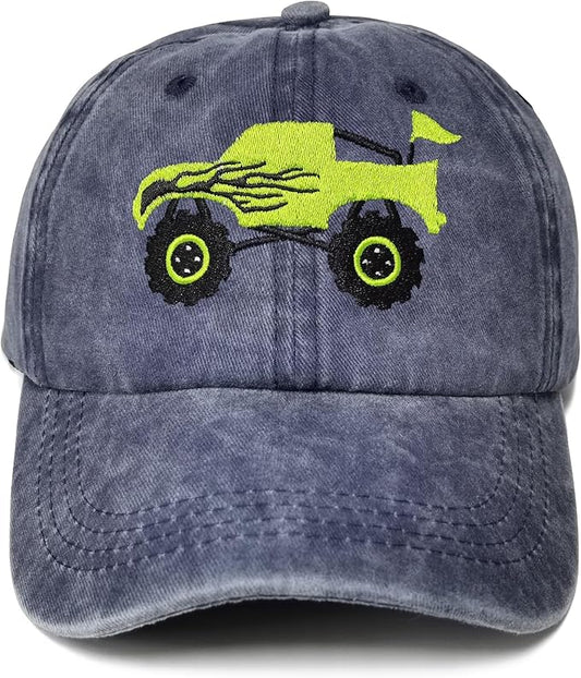 Embroidered Monster Truck Baseball Hats for Girls Boys
