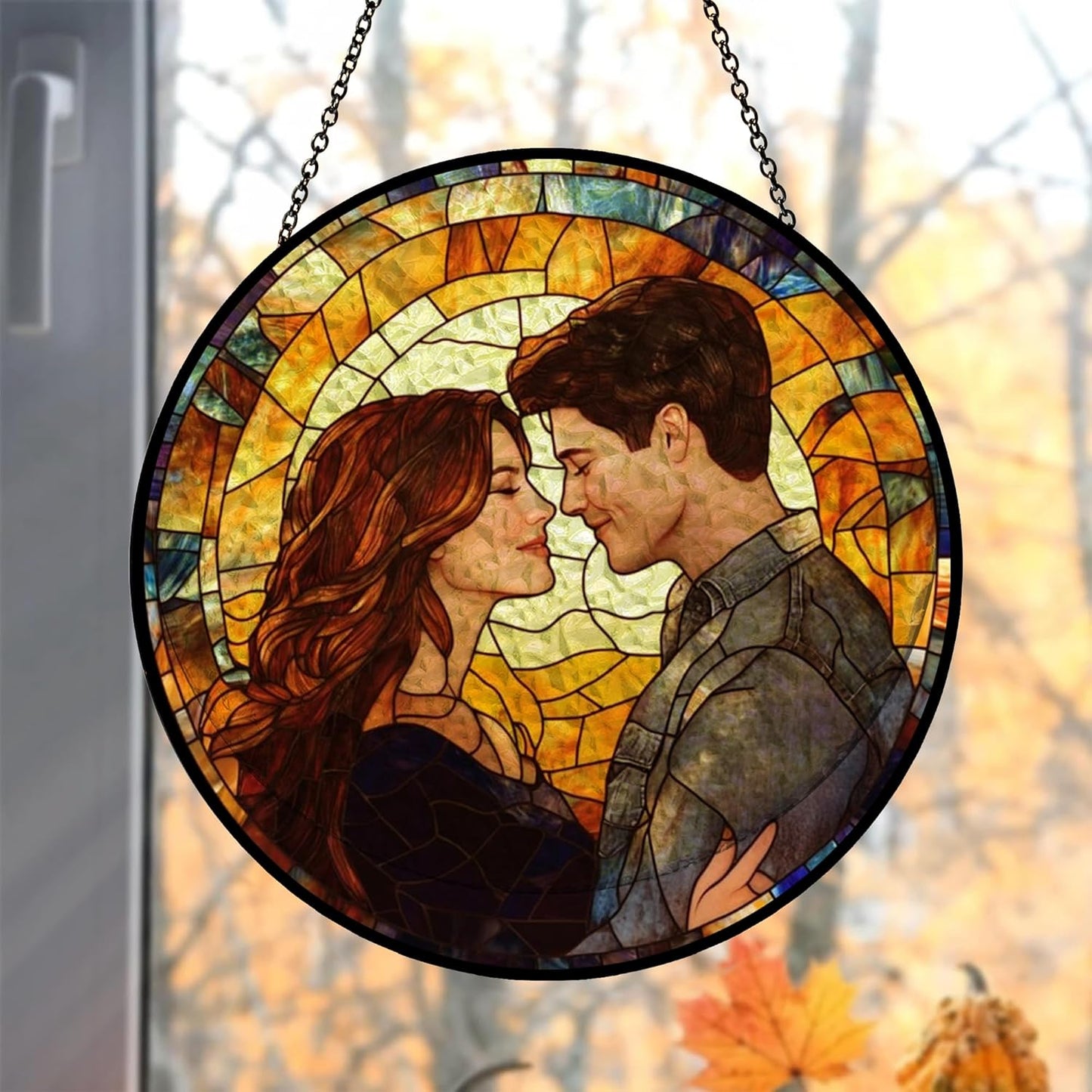 Personalized Photo - Couple Custom Hanging Glass Suncatcher - Birthday Gifts for Her & Him - Anniversary Wedding Gifts for 2025 - Portrait Gift for Family, Wedding s Day Home Decor 815b7TqJK9L._AC_SL1500.jpg