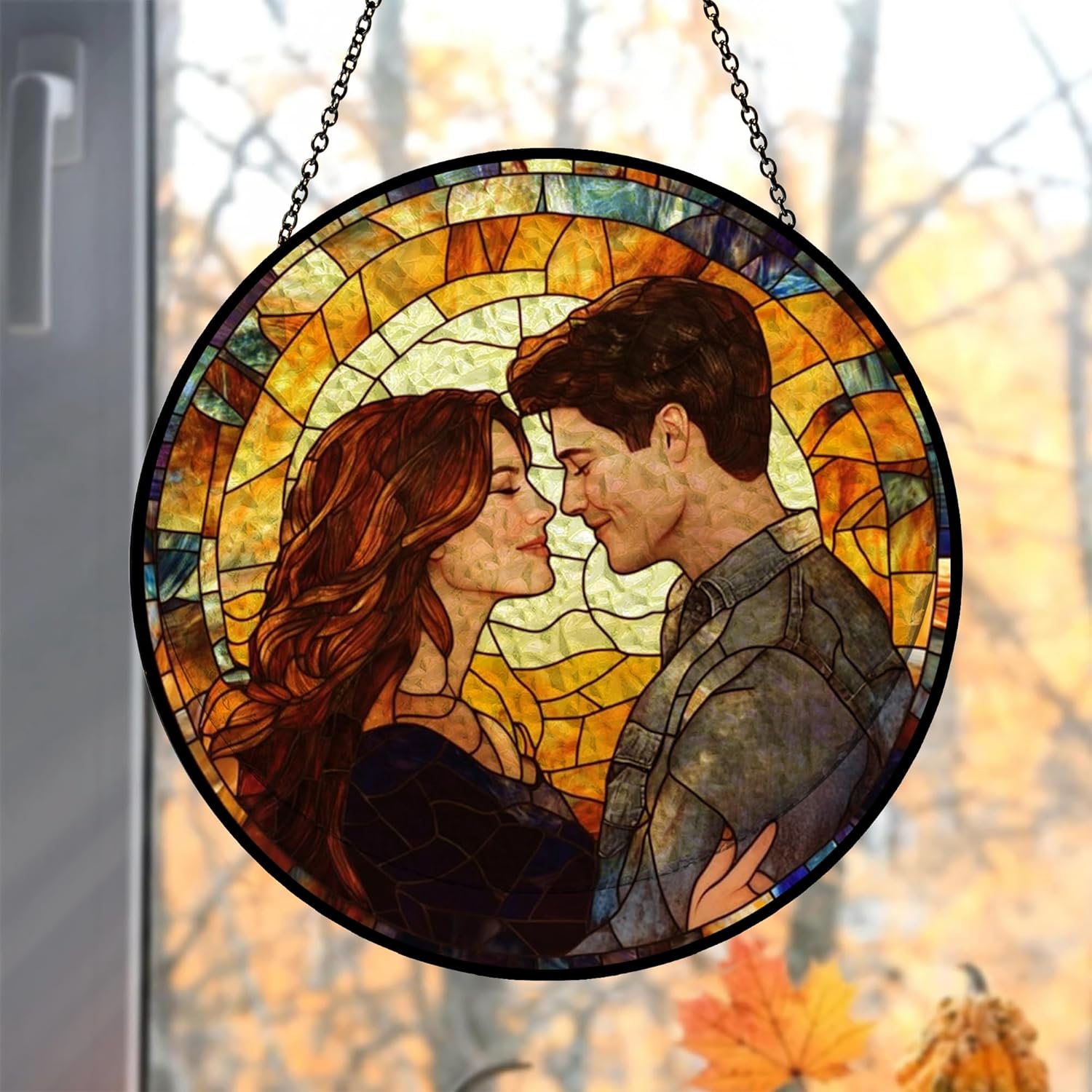 Personalized Photo - Couple Custom Hanging Glass Suncatcher - Birthday Gifts for Her & Him - Anniversary Wedding Gifts for 2025 - Portrait Gift for Family, Wedding s Day Home Decor 815b7TqJK9L._AC_SL1500.jpg