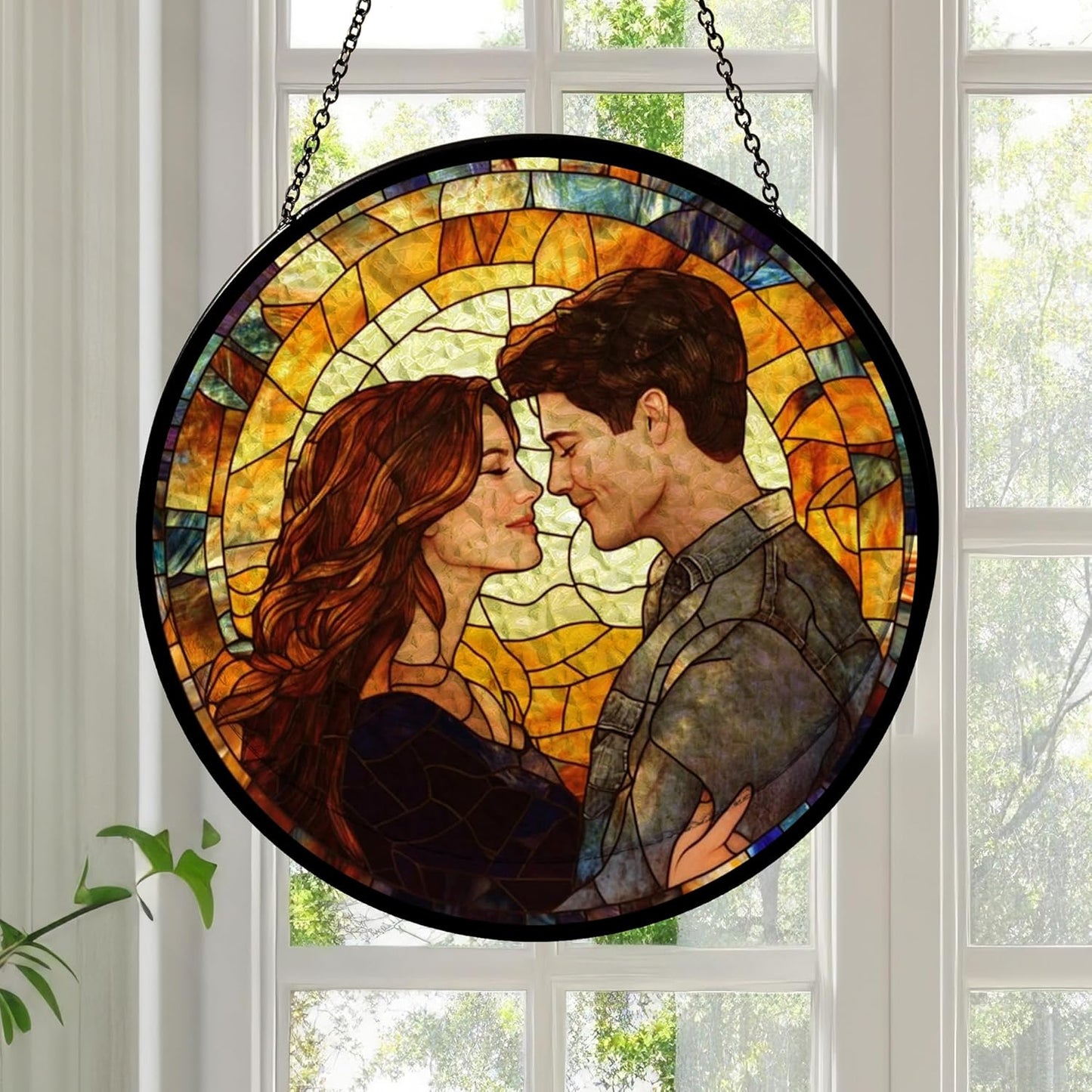 Personalized Photo - Couple Custom Hanging Glass Suncatcher - Birthday Gifts for Her & Him - Anniversary Wedding Gifts for 2025 - Portrait Gift for Family, Wedding s Day Home Decor 8162WZiO2GL._AC_SL1500.jpg