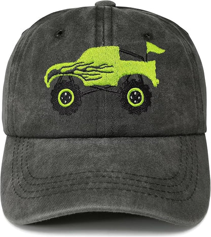 Embroidered Monster Truck Baseball Hats for Girls Boys