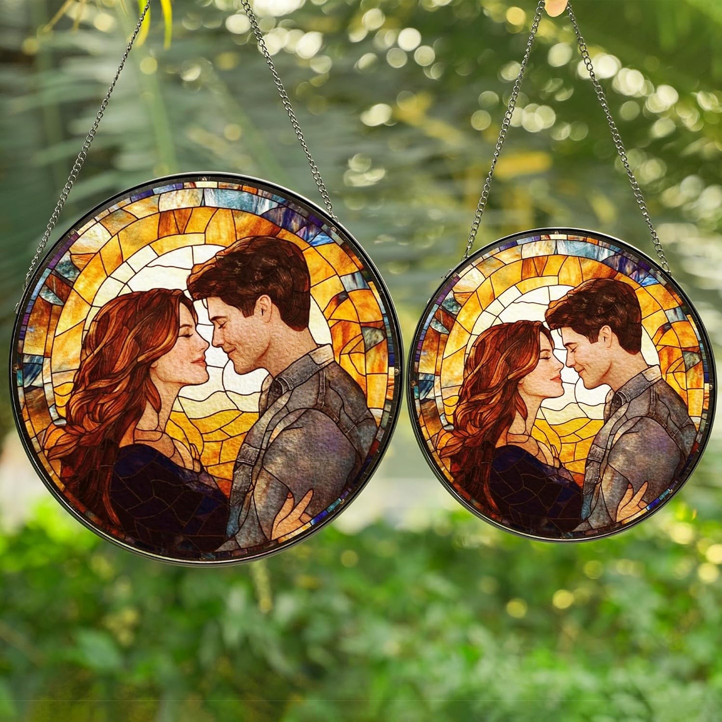 Personalized Photo - Couple Custom Hanging Glass Suncatcher - Birthday Gifts for Her & Him - Anniversary Wedding Gifts for 2025 - Portrait Gift for Family, Wedding s Day Home Decor 81AAgC8RiFL._AC_SL1500.jpg