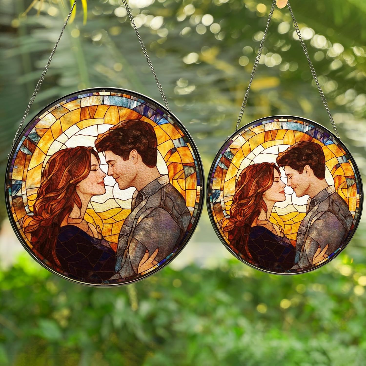 Personalized Photo - Couple Custom Hanging Glass Suncatcher - Birthday Gifts for Her & Him - Anniversary Wedding Gifts for 2025 - Portrait Gift for Family, Wedding s Day Home Decor 81AAgC8RiFL._AC_SL1500.jpg