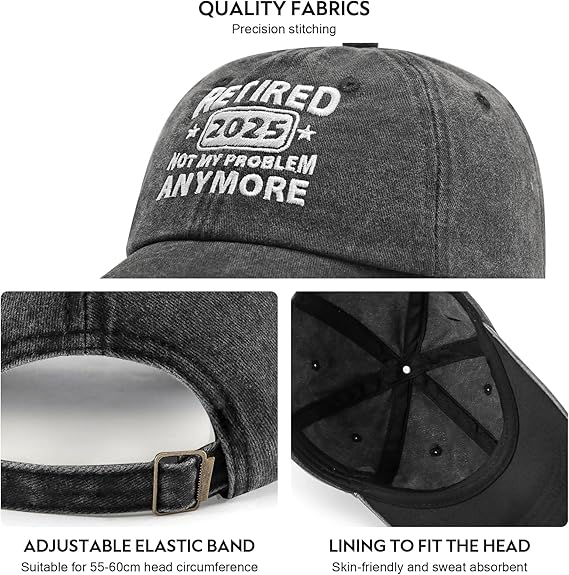 Retirement Gifts for Woman Men, Retirement Hats 2025, Cool Retired Gift - Adjustable Embroidery Baseball Cap