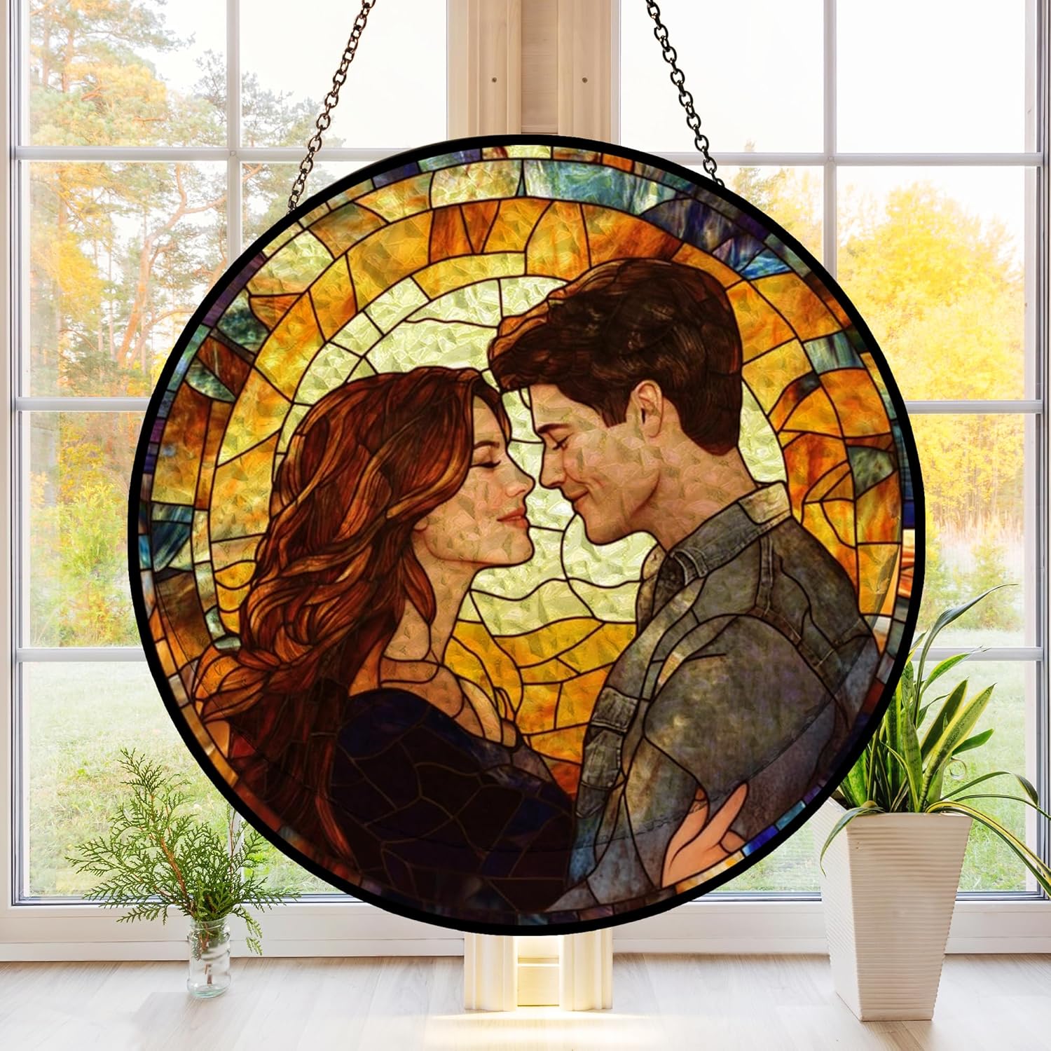 Personalized Photo - Couple Custom Hanging Glass Suncatcher - Birthday Gifts for Her & Him - Anniversary Wedding Gifts for 2025 - Portrait Gift for Family, Wedding s Day Home Decor 81Q2ZLdjzzL._AC_SL1500.jpg